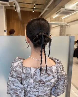 セミロング カラー ヘアアレンジ 縮毛矯正+モテカラー 🎀✨MIHOのヘアスタイル