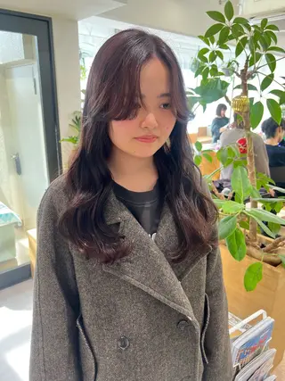 セミロング カラー 艶ベージュ/オリーブ カラー🫒airiのヘアスタイル