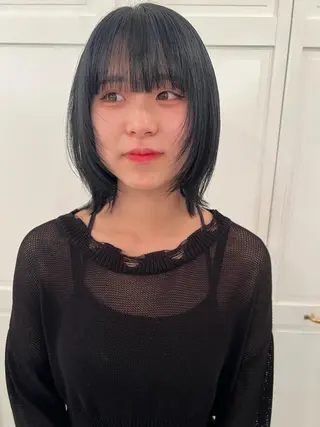 カラー ブリーチカラー🎀 韓国風/寺門美優のヘアスタイル