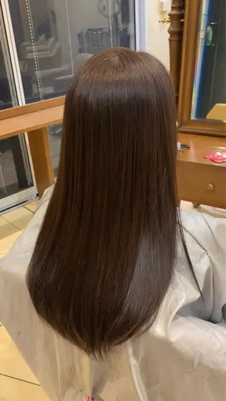 ロング カラー 地毛風ストレート/ ケアカラー/セキネのヘアスタイル