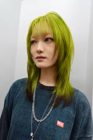 セミロング 表参道ハイトーン 韓国ヘア長田雄希のヘアスタイル