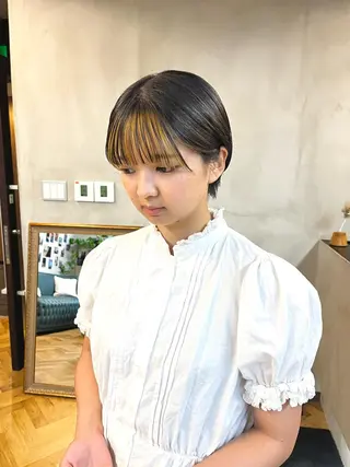 ショート カラー ヘアアレンジ esu西梅田所属・ena/ブリーチなし 透明感・レイヤー🎀のヘアスタイル