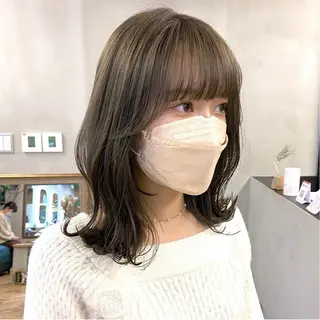 セミロング カラー パーマ ヘアアレンジ メンズ ネイル マツエク・マツパ アイブロウ EMANON梅田店所属・前川 朋香のヘアスタイル