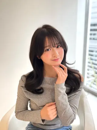 ロング ♥️透明感×抜け感 ベージュ/佑珠♥️のヘアスタイル