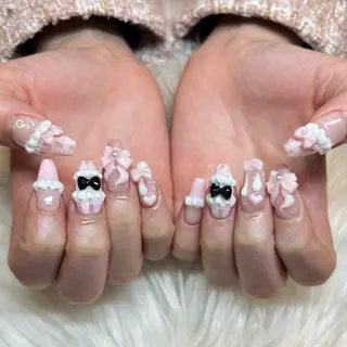 ネイル 倫実/スカルプ /ガーリー/個性派のネイルデザイン