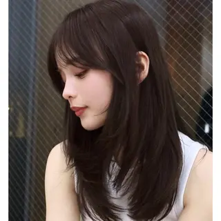 ミディアム カラー 似合わせレイヤー/ 透明感カラーのヘアスタイル