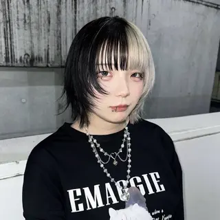 ミディアム カラー ハイトーン/ウルフ /エクステ/ましろのヘアスタイル