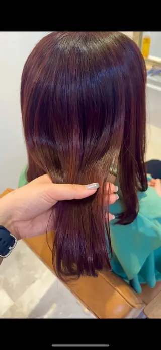 セミロング カラー 赤み無し柔らかカラー 【梅田】madokaのヘアスタイル