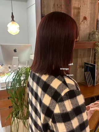 ミディアム カラー 暖色カラー/レイヤー 🌙 オノユリカのヘアスタイル