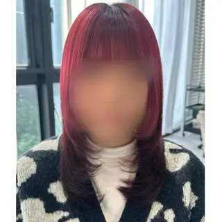 セミロング カラー ヘアアレンジ 🖤kana/艶髪/ 韓国風カラー🖤のヘアスタイル