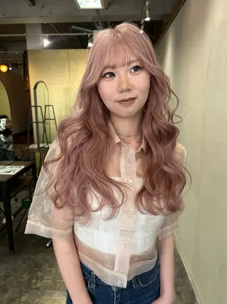 ロング ハイトーンカラー🍑 心斎橋のヘアスタイル