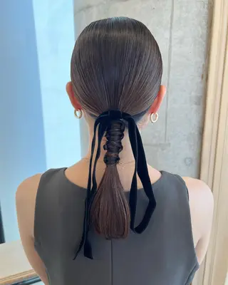 セミロング ヘアアレンジ サソウ ユリエ🥥のヘアスタイル