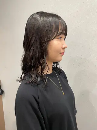 ミディアム カラー パーマ 表参道/赤み無し 透明感 colorのヘアスタイル