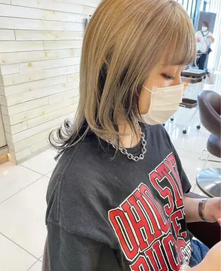 ミディアム カラー riho/ブリーチ/ デザインカラー/辻堂のヘアスタイル