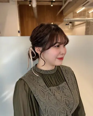 ミディアム カラー ヘアアレンジ 縮毛矯正+モテカラー 🎀✨MIHOのヘアスタイル