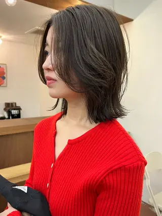 ミディアム カラー ヘアアレンジ 矢場町/栄/上前津/ 佐藤祐希のヘアスタイル