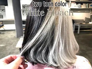 セミロング カラー ハイトーン/レイヤー /ケアブリーチ石川治のヘアスタイル