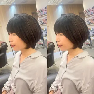 ショート ガレリアエレガンテ名駅店所属・【ショート/ボブ 丸みショート】深萱のヘアスタイル