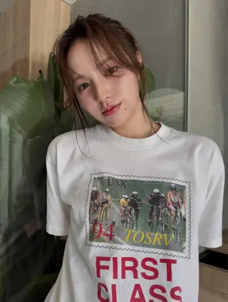 セミロング ふちゃく はるなのヘアスタイル