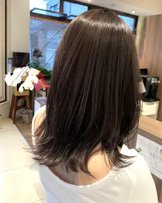 セミロング カラー 似合わせカラー/艶 髪質改善/ヨシザキのヘアスタイル