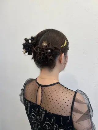 ロング ヘアアレンジ 博多⌇お呼ばれヘア⌇ 透明感カラー⌇菅泉美のヘアスタイル