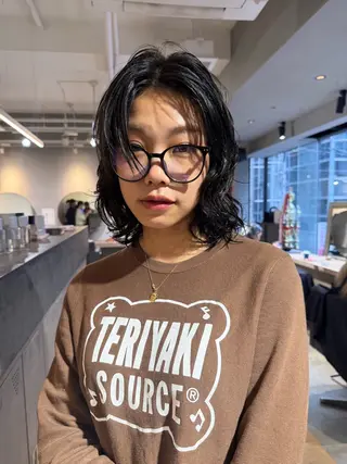 ミディアム カラー パーマ 梅田/束感マツエク /ナツノのマツエク・マツパデザイン