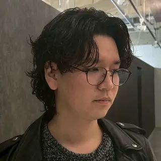 ミディアム パーマ メンズ 金山駅前メンズカット モデル募集 青島永透のヘアスタイル