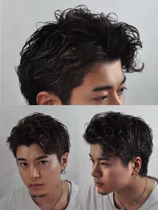 ミディアム メンズカット ⚡️aco⚡️のヘアスタイル