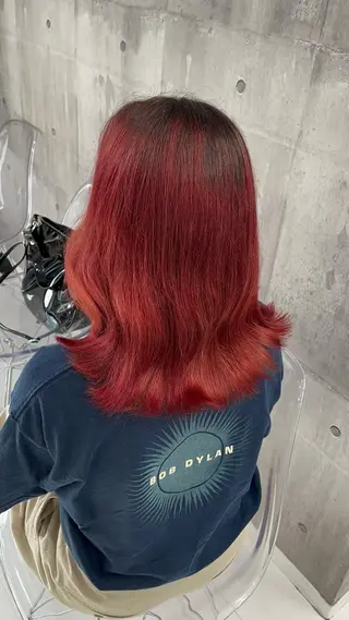 ミディアム カラー パーマ ヘアアレンジ メンズ キッズ ネイル マツエク・マツパ アイブロウ ハイトーン/ピンク 💗モモ໒꒱のヘアスタイル