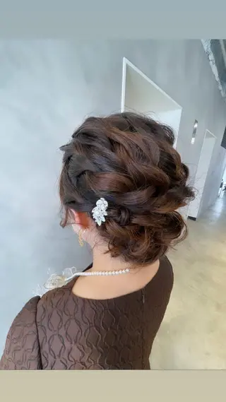 ミディアム ヘアアレンジ 透明感カラー✨艶髪 制作🌱山根あゆみのヘアスタイル