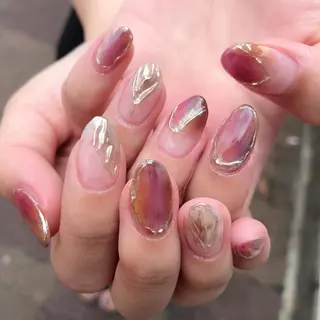 ロング カラー ヘアアレンジ キッズ ネイル マツエク・マツパ 福田 加奈のネイルデザイン