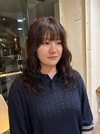 ミディアム RIN／韓国ヘア レイヤーカットのヘアスタイル