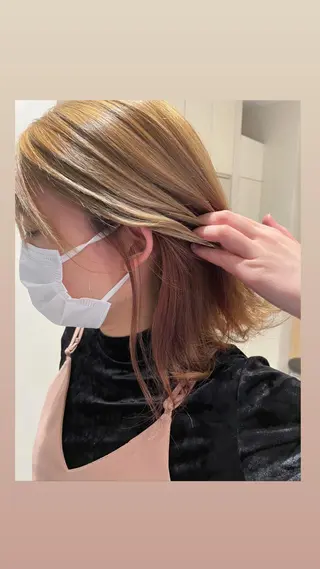 ミディアム ✨パーマ×ハイトーン Futo✨のヘアスタイル