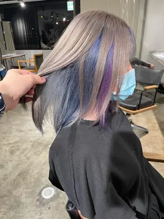 ミディアム カラー ハイトーン/レイヤー /ケアブリーチ石川治のヘアスタイル