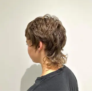 ショート パーマ メンズ 🫧RYOグレージュ /透け感カラー🫧のヘアスタイル