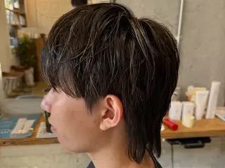 ショート カラー メンズ 小林 崇雅　ダウンパーマのヘアスタイル