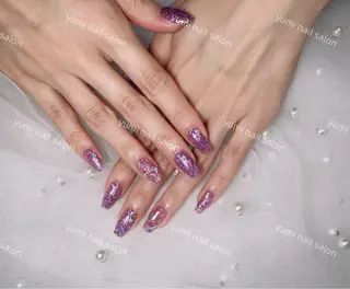 ネイル shineジェル& チップ長さだしのネイルデザイン