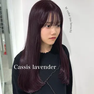 ロング カラー 暗髪🩶ラベンダー/ ブルー/ユウナ🤍のヘアスタイル
