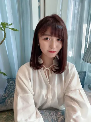 ミディアム カラー レイヤーカット/ 顔周り 五島巨幹のヘアスタイル