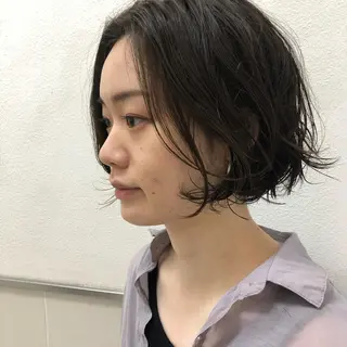 ショート パーマ 細川 夕利亜のヘアスタイル