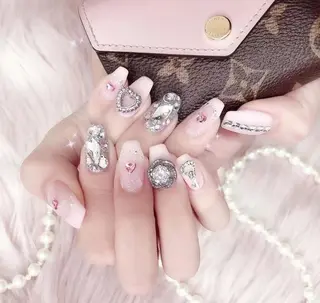 ネイル I-nailロング /ワンホン/キラキラのネイルデザイン