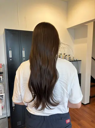 ロング カラー waku所属・豊橋/菜月/ブリーチ /艶カラーハイトーンのヘアスタイル