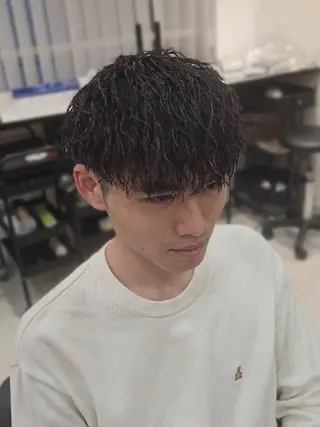 メンズ ミディアム パーマ Lapis 名古屋駅前店所属・LEN名古屋/パーマ 海外ヘア/メンズ特化のヘアスタイル