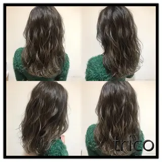 セミロング カラー 似合わせ/ブリーチ カラー.岡田友仁のヘアスタイル