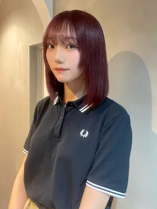 ミディアム カラー カノン/アニオタ🧡 暖色/酸性ストレートのヘアスタイル