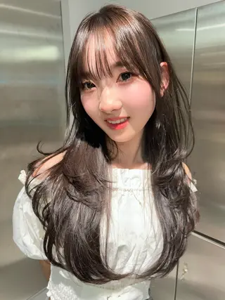 ロング カラー ブリなしWカラー✨️ 髪質改善【タケル】のヘアスタイル