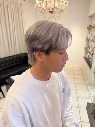 ミディアム カラー メンズ ブリーチ♡メンズ マッシュ♡MIUのヘアスタイル