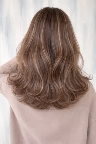 ミディアム カラー ハイライトデザイン 特化/表参道/みづきのヘアスタイル