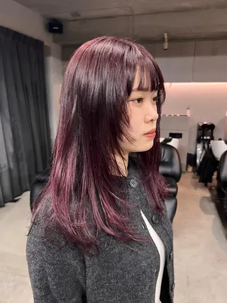 セミロング カラー 似合わせショート/ パーマ‪/表参道のヘアスタイル