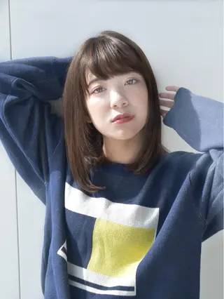 ミディアム カラー 野々山 直貴のヘアスタイル